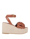 Valentino Garavani Woman Espadrilles Brown Size 5.5 Soft Leather In Brown