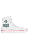 Isabel Marant Benkeen Denim High-top Logo Sneakers In White