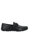 Ferragamo Mens Black Parigi Buckled Leather Driver Shoes In Black