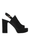Ferragamo Ancona Suede Platform Sandal In Black