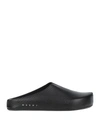 Marni Textured-leather Clog Slippers In Black
