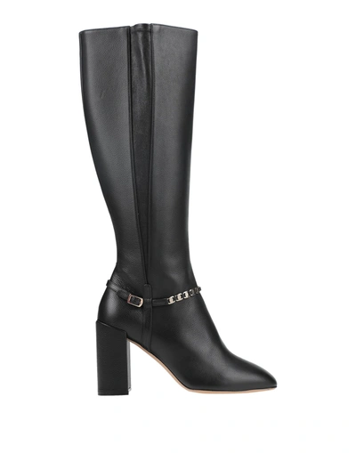 Ferragamo Knee Boots In Black
