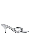 Tom Ford Metallic Leather Mules In Silver
