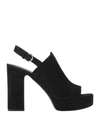 Ferragamo Ancona Suede Platform Sandal In Black