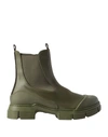 Ganni Womens Khaki City Recycled Rubber-blend Chelsea Boots In Military Green