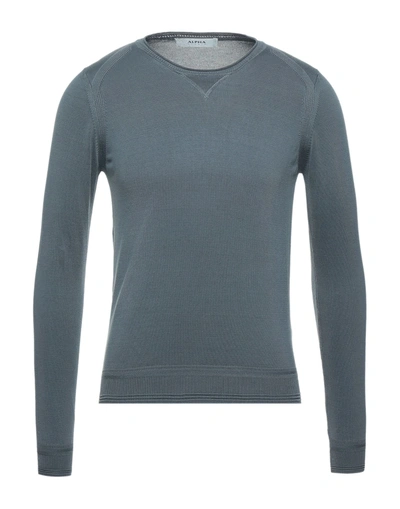 Alpha Studio Sweaters In Grey