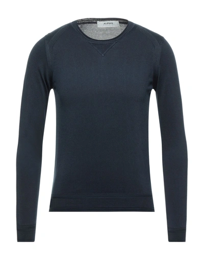 Alpha Studio Sweaters In Blue