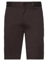 Mauro Grifoni Man Shorts & Bermuda Shorts Dark Brown Size 30 Cotton, Elastane