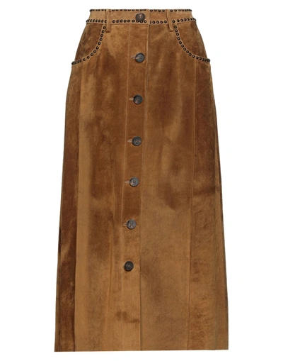 Golden Goose Midi Skirts In Brown