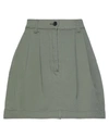 Department Five Department 5 Woman Mini Skirt Military Green Size 31 Cotton In Green