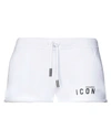 Dsquared2 Woman Shorts & Bermuda Shorts White Size M Cotton, Elastane In White
