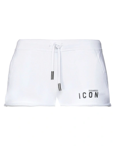 Dsquared2 Woman Shorts & Bermuda Shorts White Size M Cotton, Elastane
