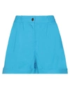 Merci .., Woman Shorts & Bermuda Shorts Turquoise Size S Cotton, Elastane In Blue