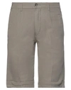 40weft Man Shorts & Bermuda Shorts Dove Grey Size 26 Cotton, Linen