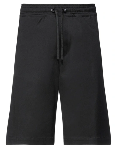 Neil Barrett Waterproof Loose Cotton & Nylon Shorts In Black