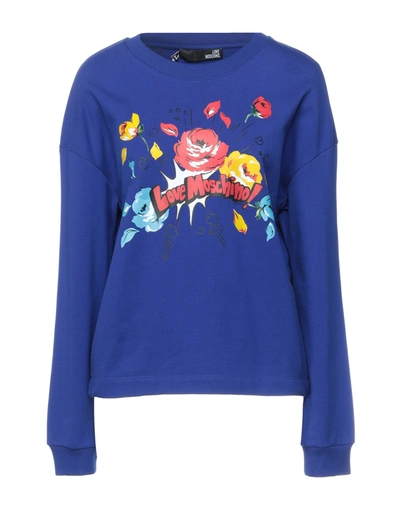 Love Moschino Sweatshirts In Blue