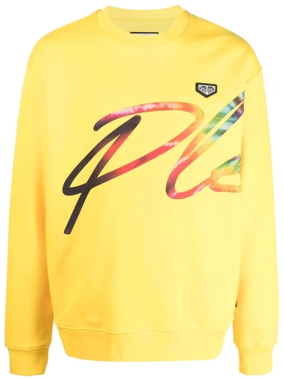 Philipp Plein Signature Logo-print Sweatshirt In Gelb