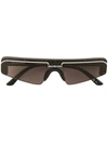 Balenciaga Ski Rectangular-frame Sunglasses In Black