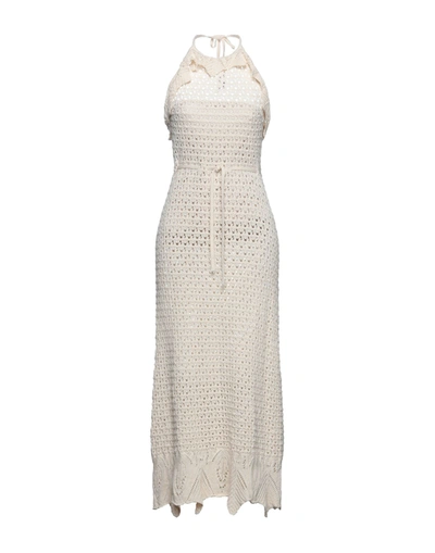 Pinko Long Dresses In Beige