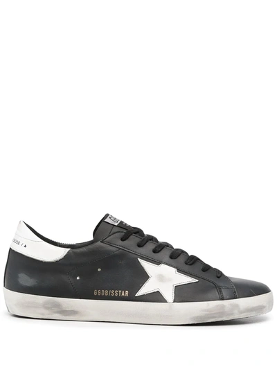 Golden Goose Superstar Sneakers With Distressed Effect In Black