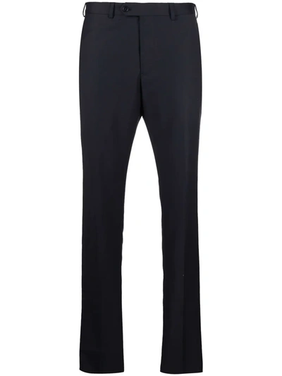 Emporio Armani Tapered-leg Tailored Trousers In Blue