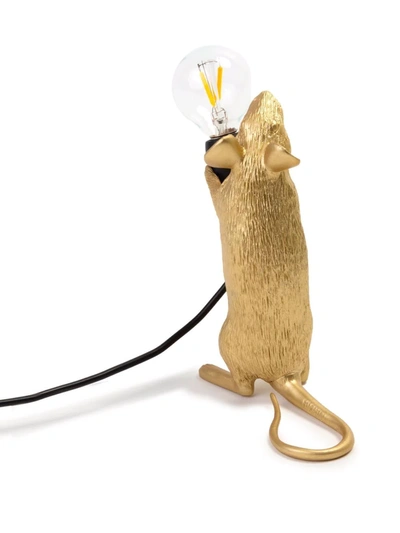 Seletti Standing Mouse Lamp In Gold