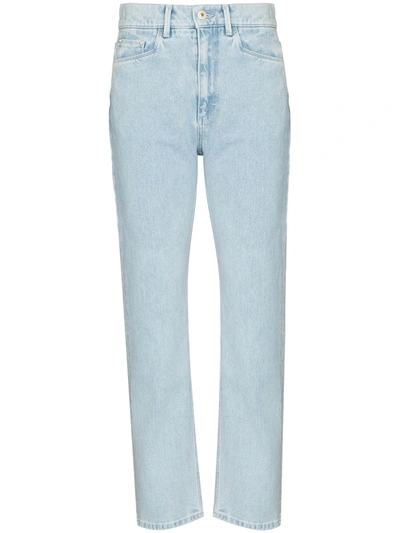 Wandler Daisy Wide Mid Rise Cotton Denim Jeans In Blue