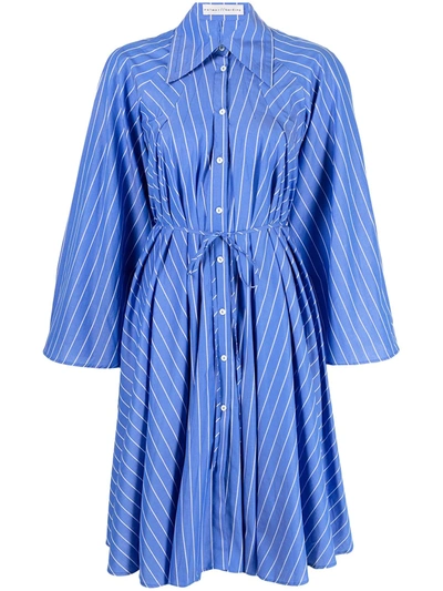Palmer Harding Palmer//harding Generous Affection Striped Cotton Shirt Dress In Blue