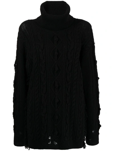 Onefifteen X Beyond The Radar Cable Knit Jumper In Black