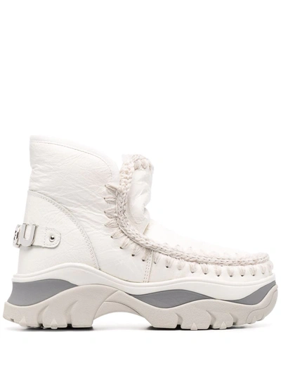 Mou 50mm Chunky Eskimo Sneaker Boots In White