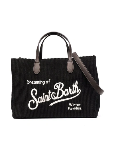 Mc2 Saint Barth Kids' Vivian Ribbed Shoulder Bag In Black