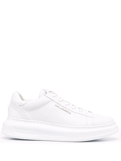 Karl Lagerfeld Kapri Low-top Leather Sneakers In White