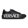 Versace Black Leather Low-top Sneakers  Wirth Logo-print