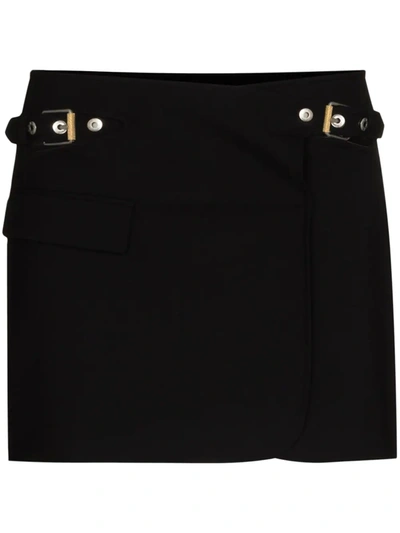 Dion Lee Buckled Wrap Mini Skirt In Black