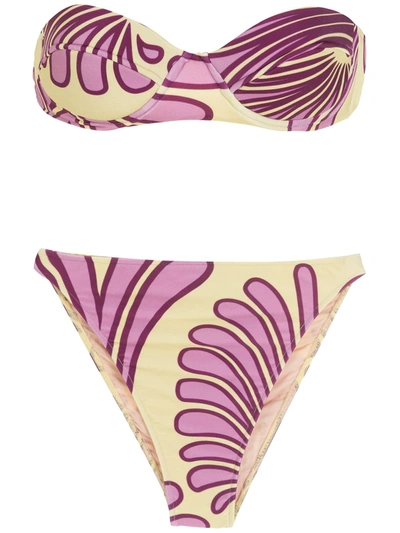 Adriana Degreas Printed High-leg Bikini Set In Purple