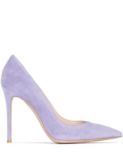 Gianvito Rossi Purple 105 Suede Pumps In Cam Lave