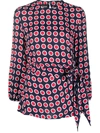 BOUTIQUE MOSCHINO PRINTED TIE-WAIST BLOUSE