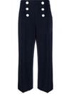 Boutique Moschino Wide Leg Trousers In Blue