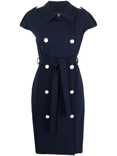 Boutique Moschino Navy Double-breasted Shirt Dress