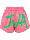 Jw Anderson Monogram Logo Nylon Swim Trunks In Pink