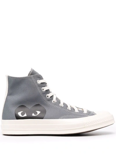 Comme Des Garçons Play Grey Converse Edition Half Heart Chuck 70 High Sneakers