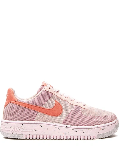 Nike Air Force 1 Low Crater Flyknit Sneakers In Pink