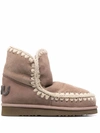 Mou Eskimo 18 Glitter Logo Ankle Boots In Neutrals