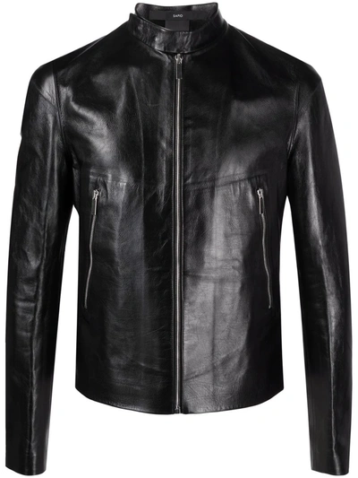 Sapio Biker Jacket In Black Leather