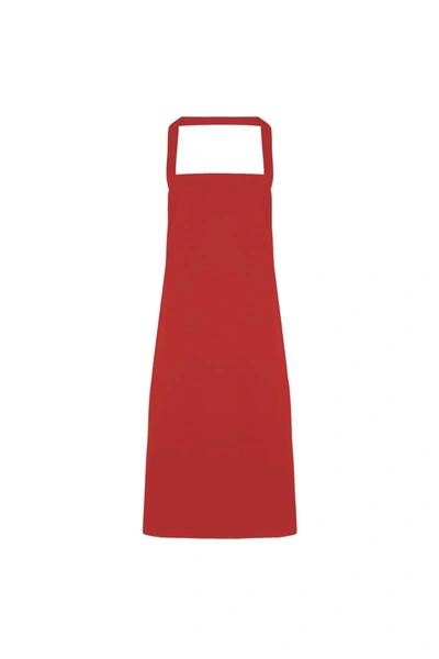 Premier Ladies/womens Apron (no Pocket) / Workwear (red) (one Size) (one Size)
