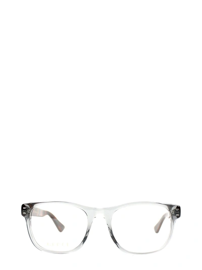 Gucci Gg0004o Transparent Grey Male Eyeglasses
