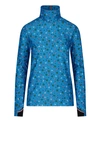 Moncler Patterned Roll Neck Top In Blue