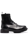 ALEXANDER MCQUEEN POLISHED LACE-UP BOOTS