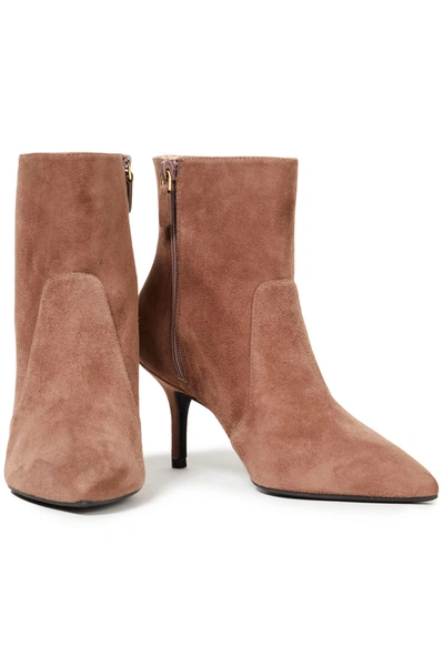 Stuart Weitzman Carine Suede Ankle Boots In Brown