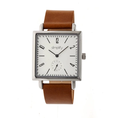 Simplify The 5000 Silver Dial Brown Leather Watch Sim5003 In Black / Brown / Silver